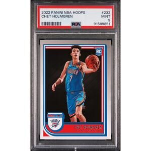 87935571 Chet Holmgren 2022 Panini NBA Hoops 232 Rookie PSA 9 MINT - FRESH SLAB